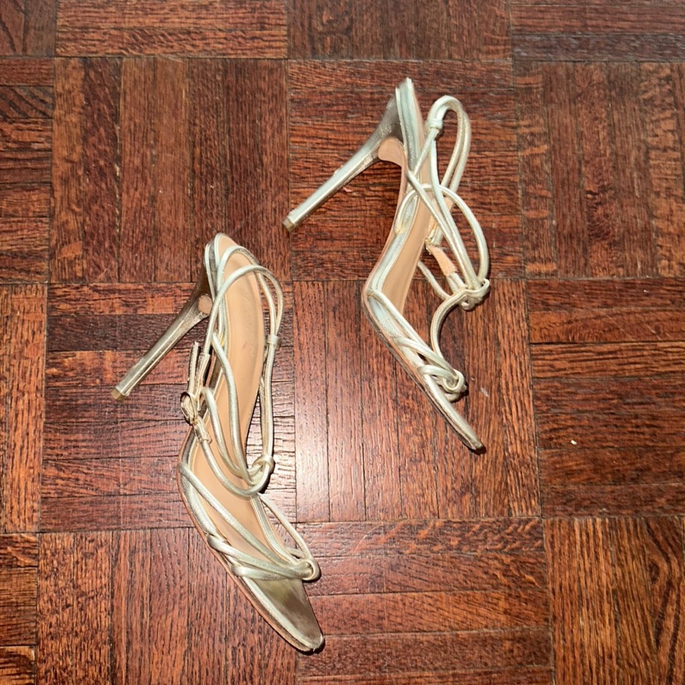 Halston Heritage Gold Sandals Us 8